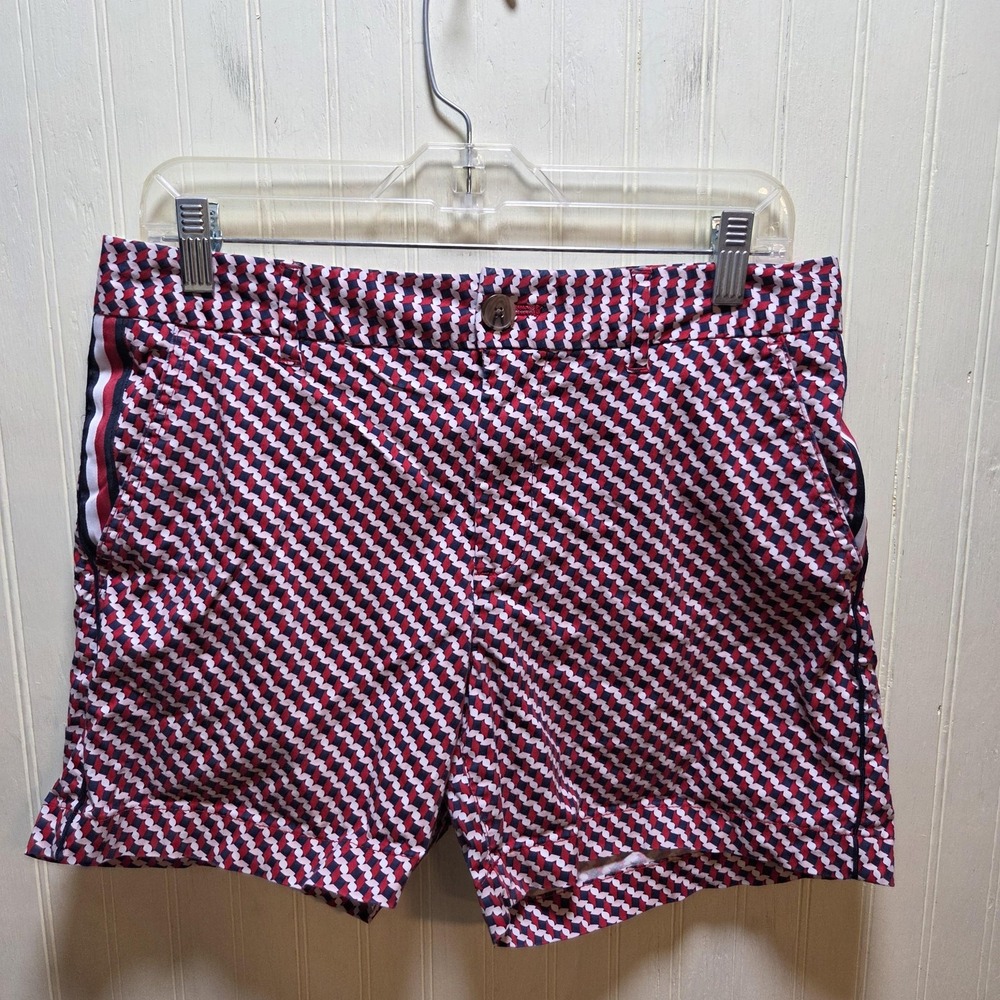 Tommy Hilfiger Shorts Womens 6 Multicolor Chino Geometric Print Casual Summer